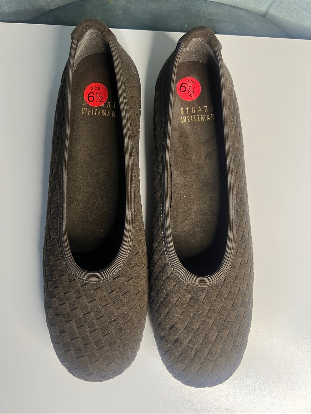 Stuart weitzman brown nicnic woven flats size 6 1/2 New
